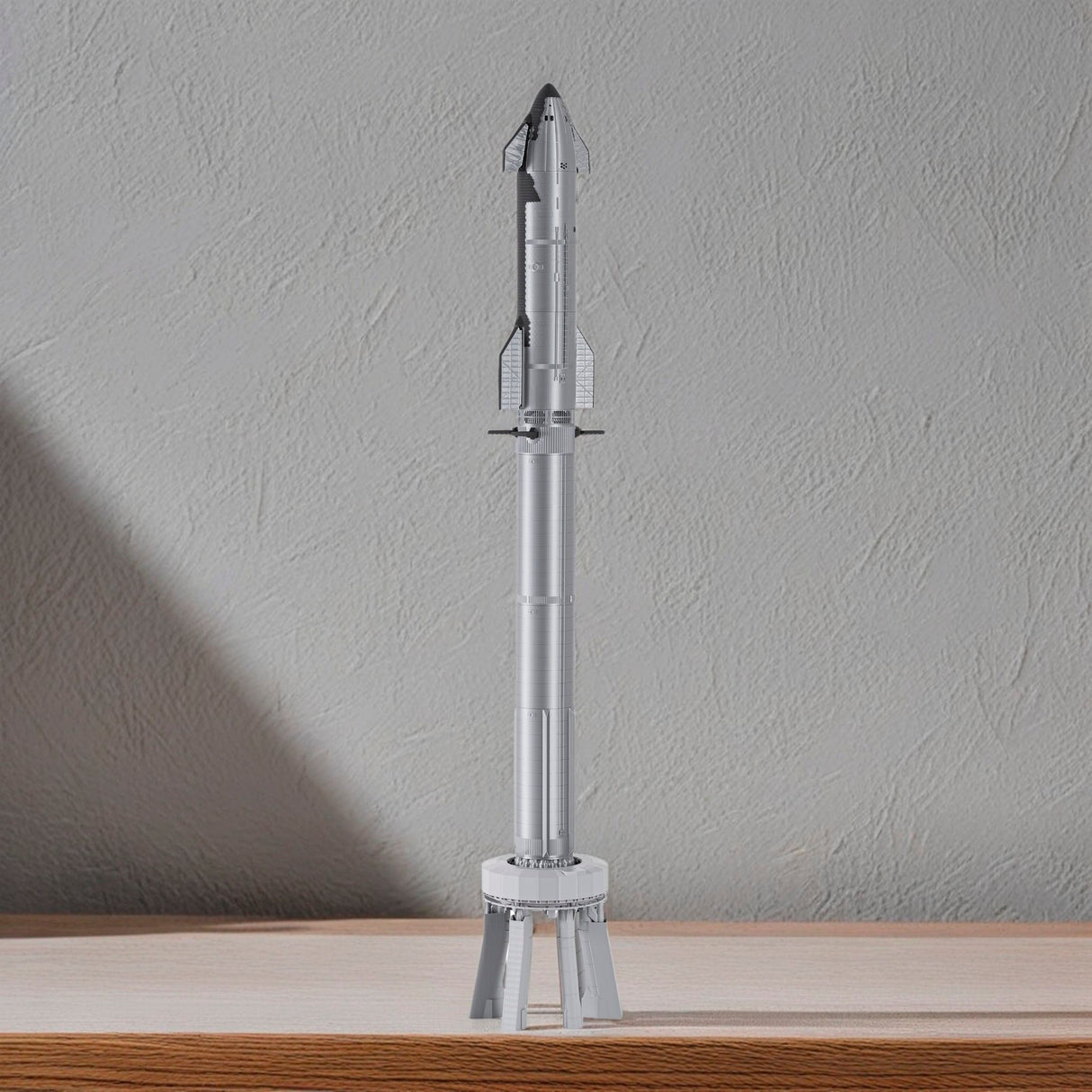 SpaceX Starship Block 1 with Super Heavy booster and orbital launch pad, 1:144 scale model by Space Rocket Lab