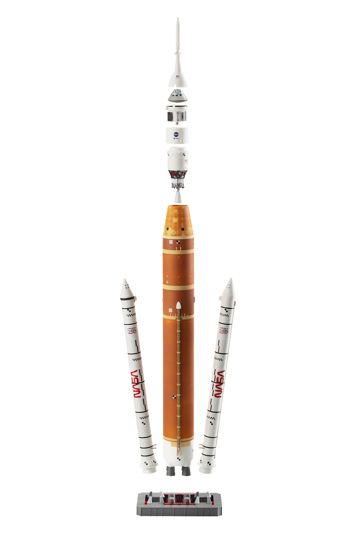 Exploded view · The full stack