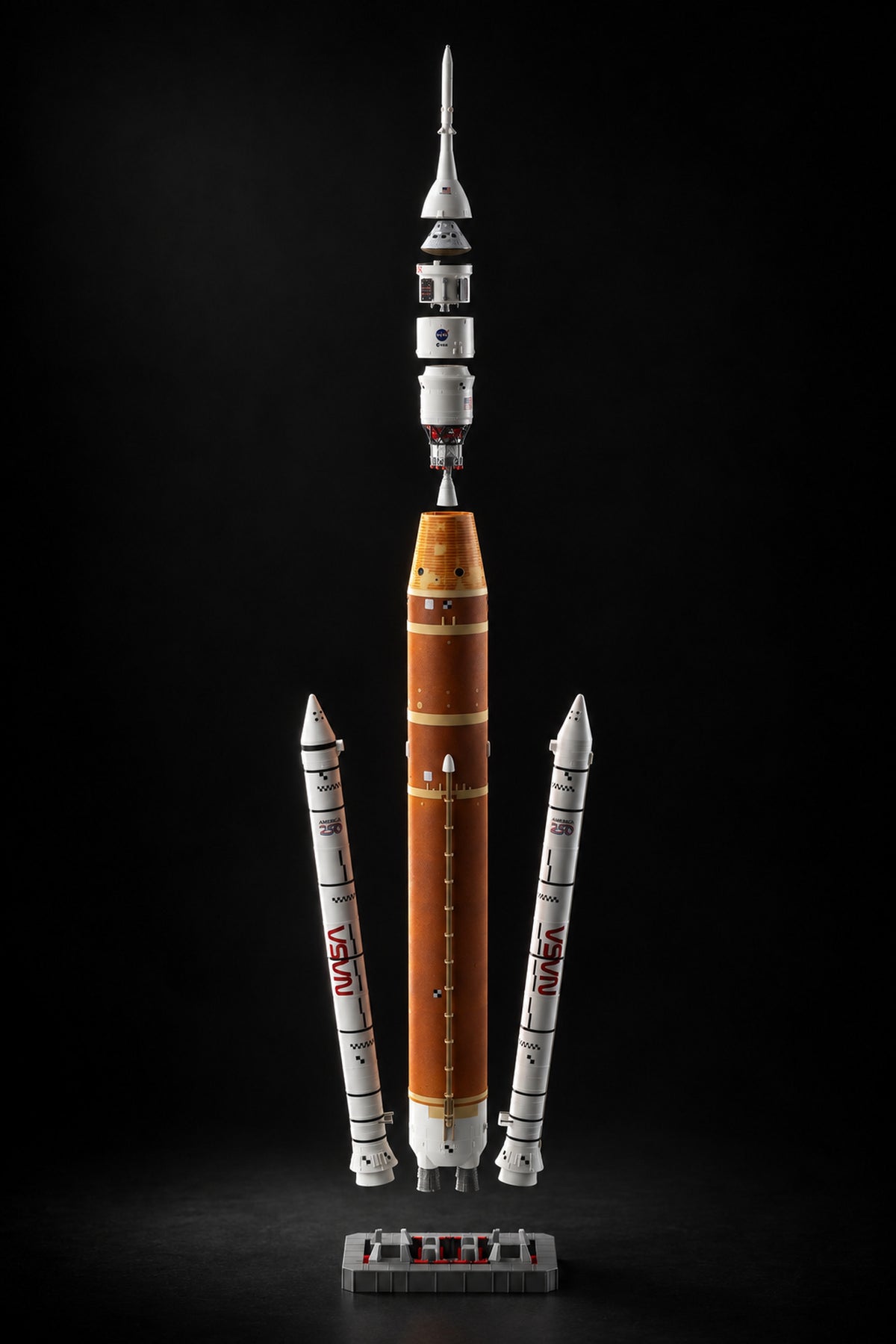 Exploded view · The full stack