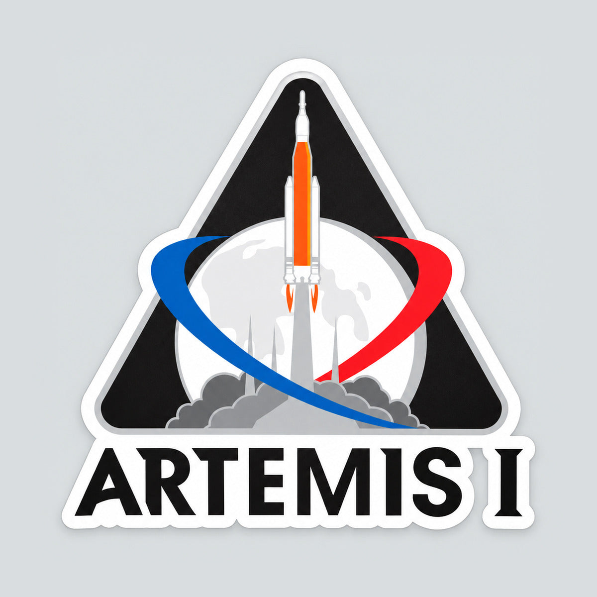 Artemis I mission badge, die-cut vinyl sticker