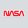 Red NASA worm logotype, die-cut vinyl sticker