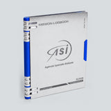 Mission Logbook A6 with aluminium cover and blue ring binding