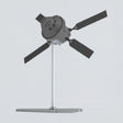ESM display stand: rod, base and cradle highlighted, with the European Service Module and Orion shown greyed out