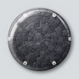 Round 25 mm pin with the heat shield of Orion seen from below